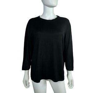 Mossimo Black 3/4 Sleeve Lightweight Knit Fitted Sweater